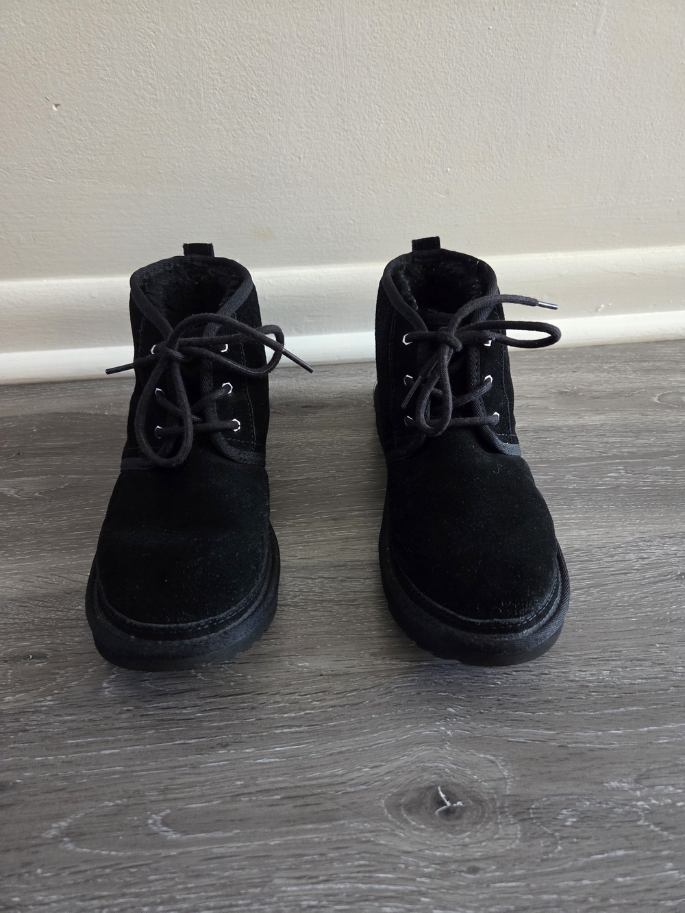Ugg Neumel Black Suede Lace-Up Ankle Boots
